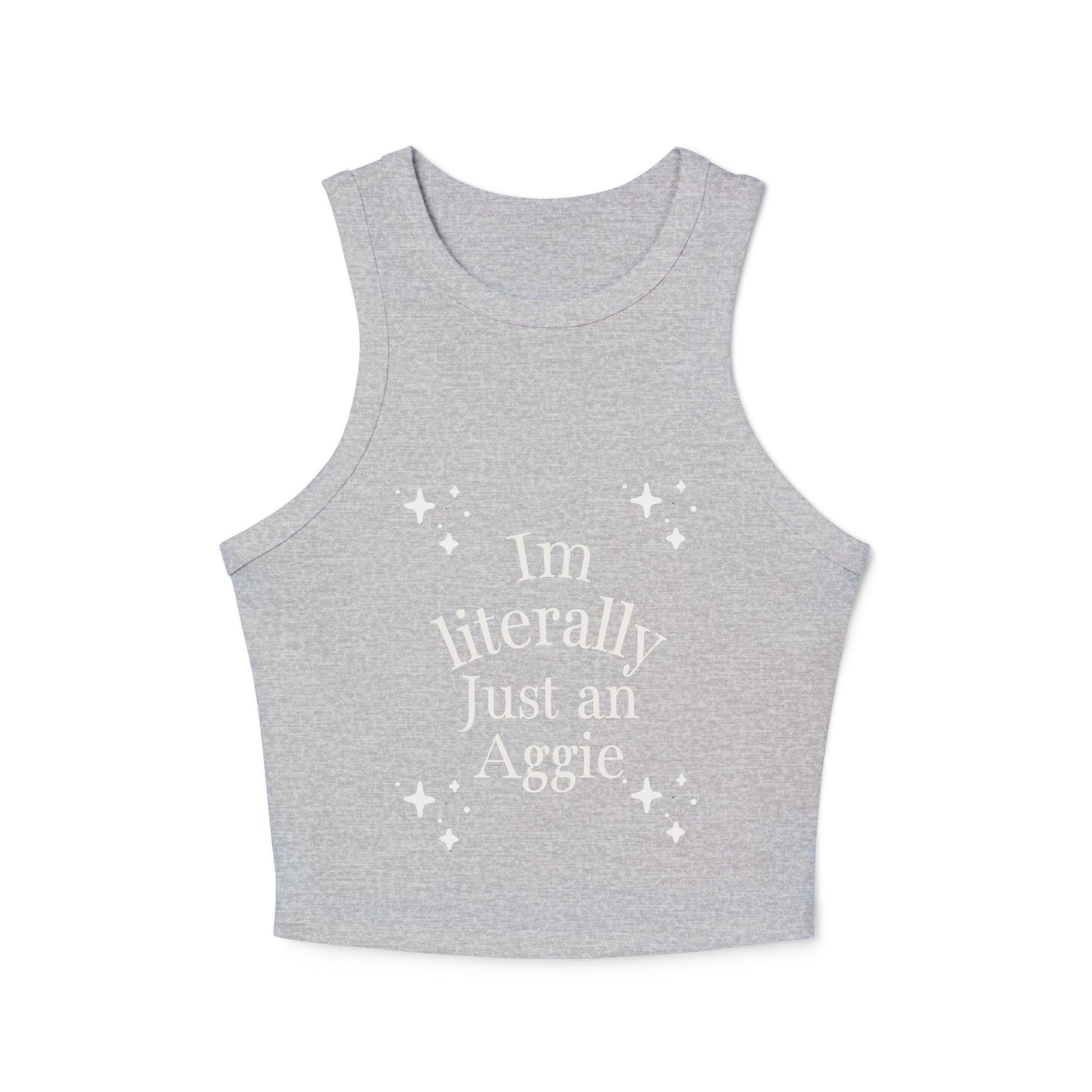 “I’m Literally Just an Aggie” Rib Racer Tank Top 💅🏽💙💛