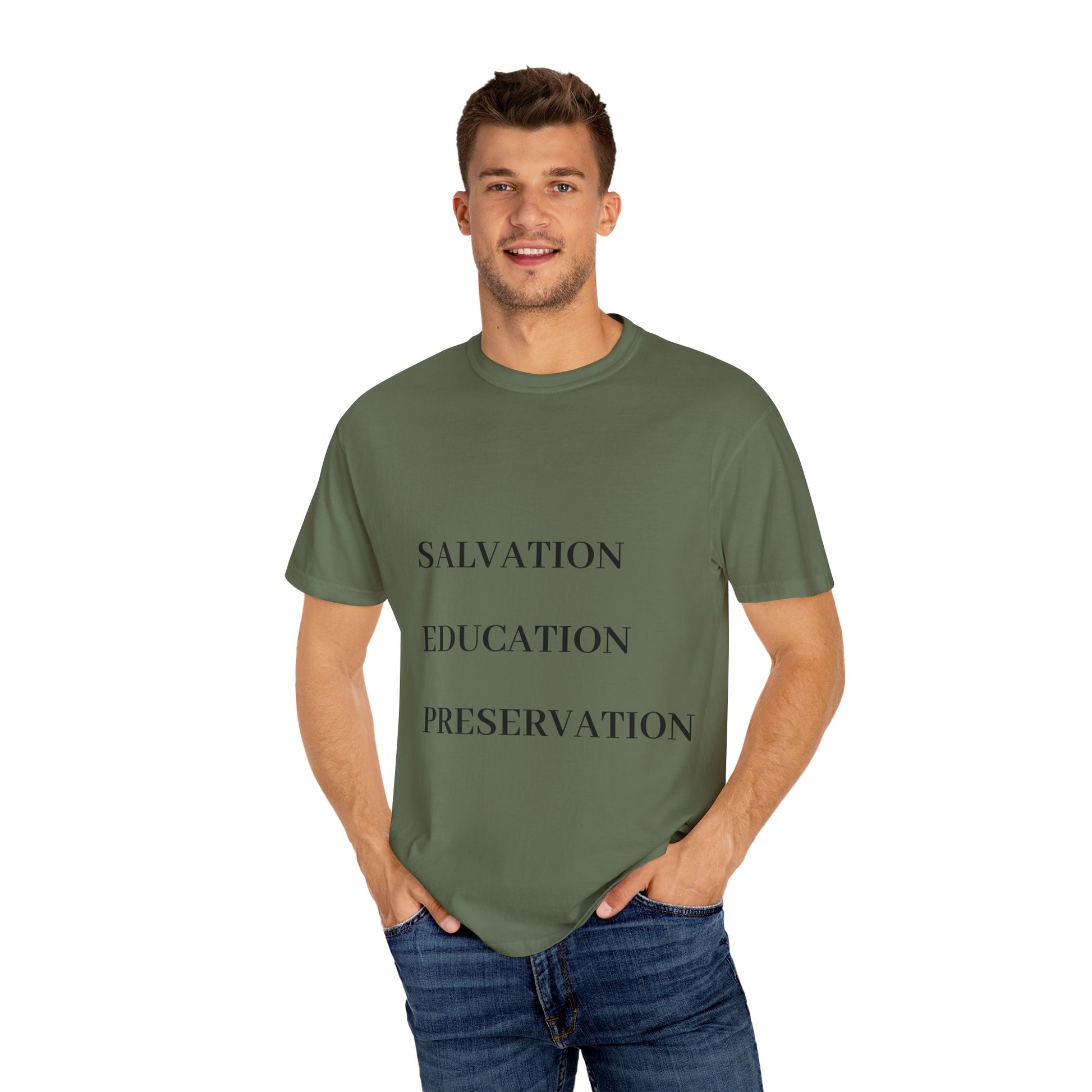 Unisex Motivational T-Shirt | Salvation Education Preservation
