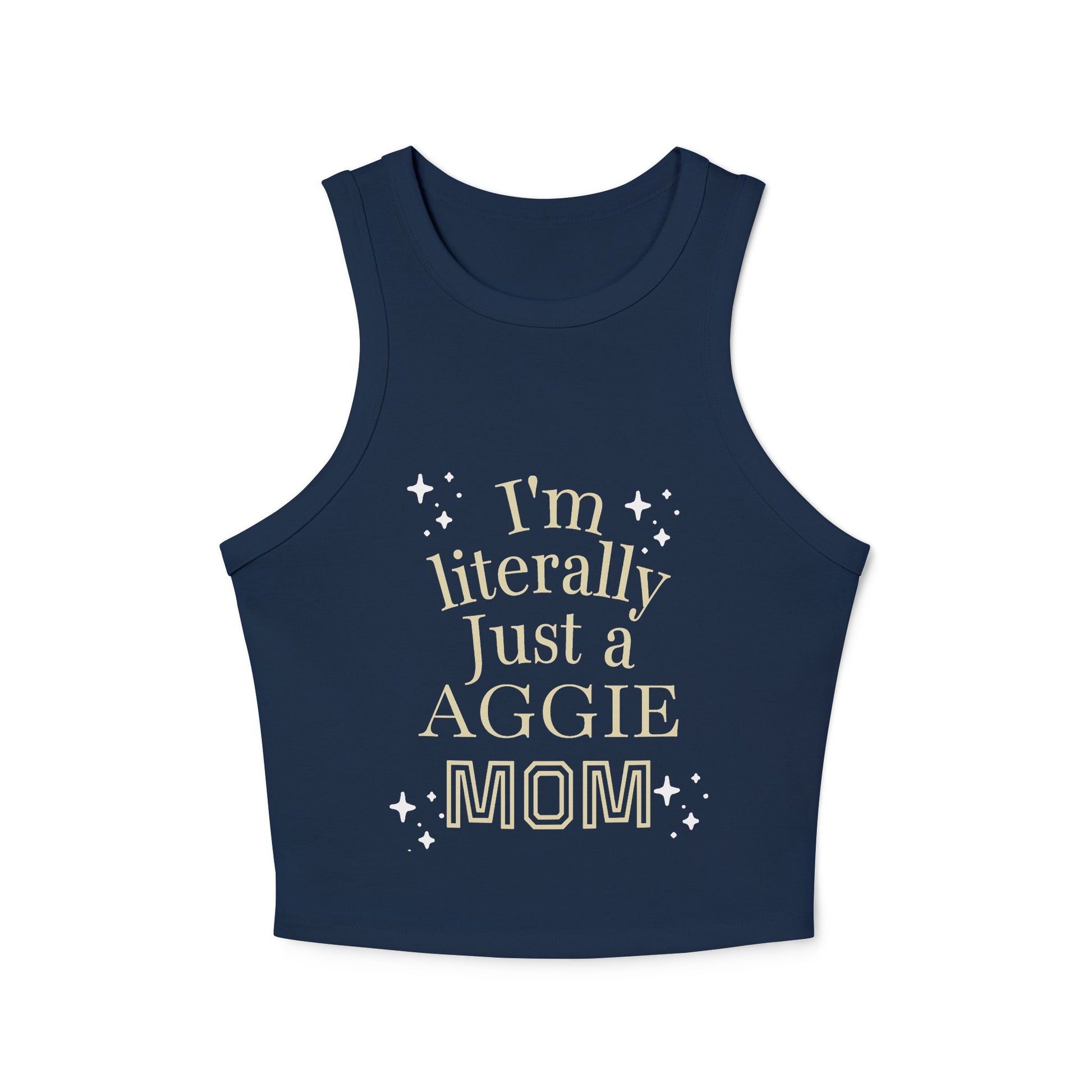 “I’m Literally Just an Aggie Mom” Rib Racer Tank Top 💙💛