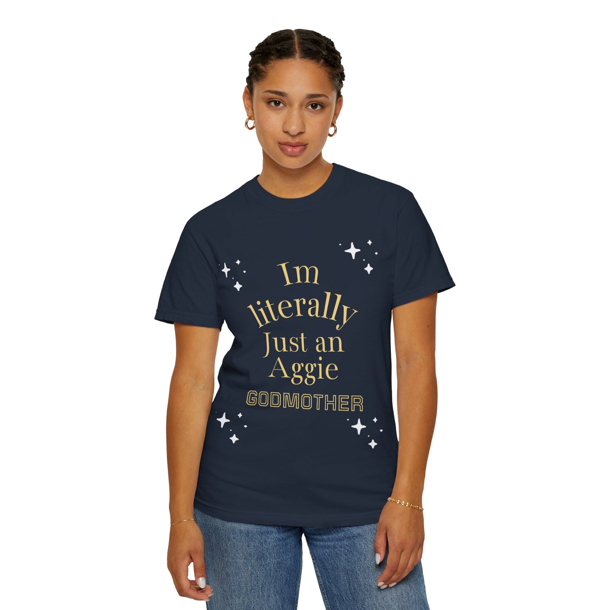“ I’m Literally just a Aggie GodMother” tee 💙💛