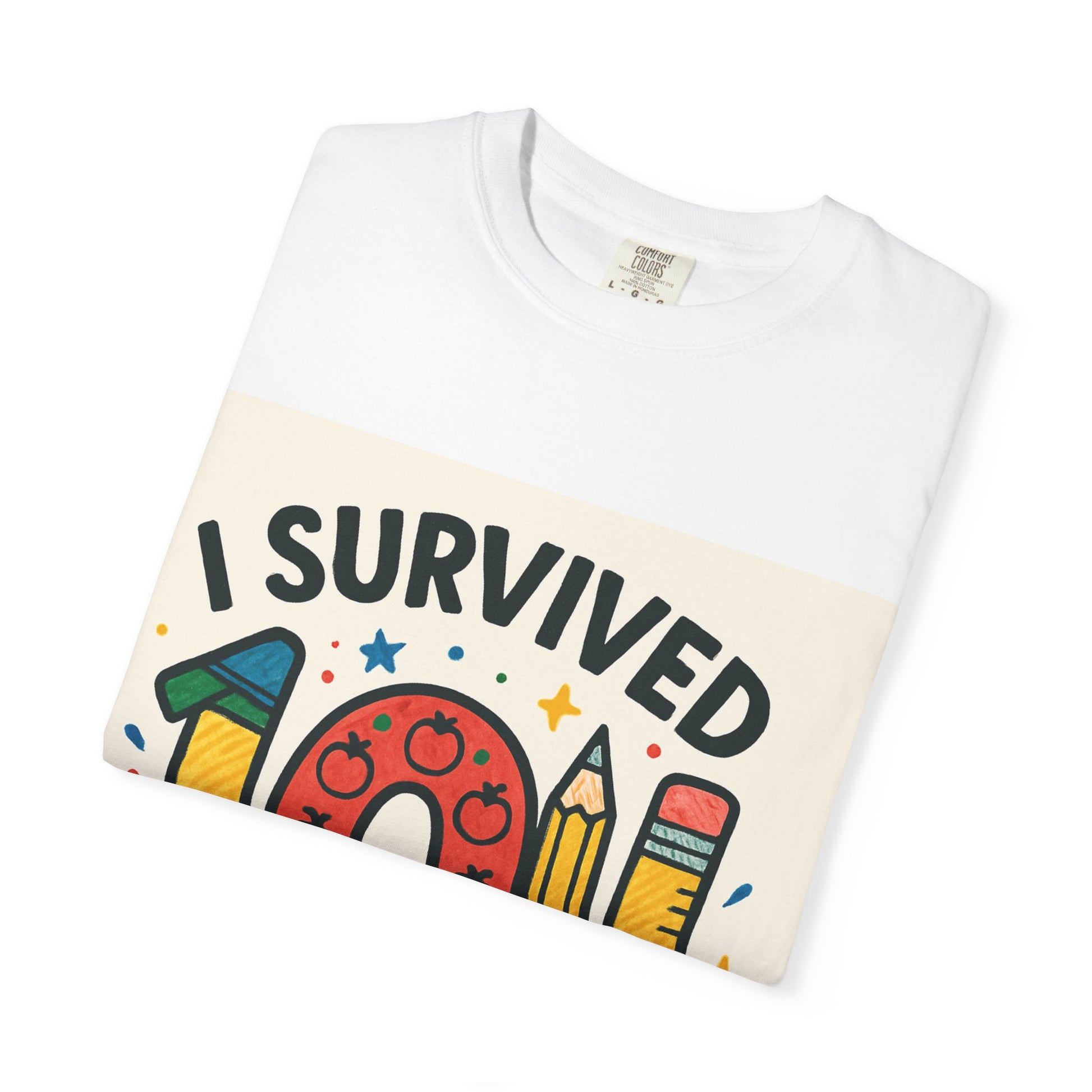 I Survived 100 Days of School T-Shirt, Fun Teacher Gift, Kids Celebration Shirt, Unisex School Milestone Tee, Back to School Apparel