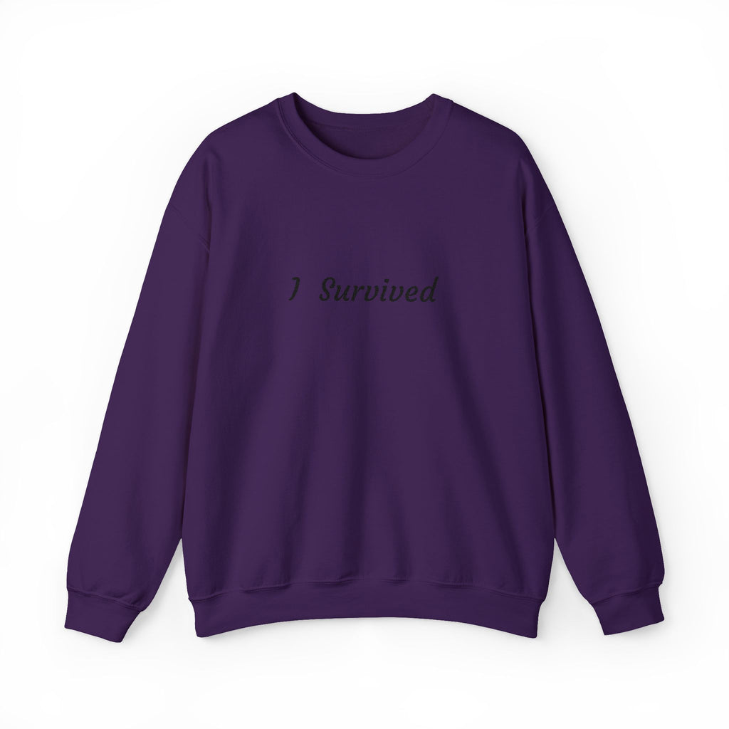 I Survived Crewneck Sweatshirt, Cancer survivor,Inspirational Gift, Motivational Apparel, Casual Wear, Cozy Fashion, Unisex Sweatshirt