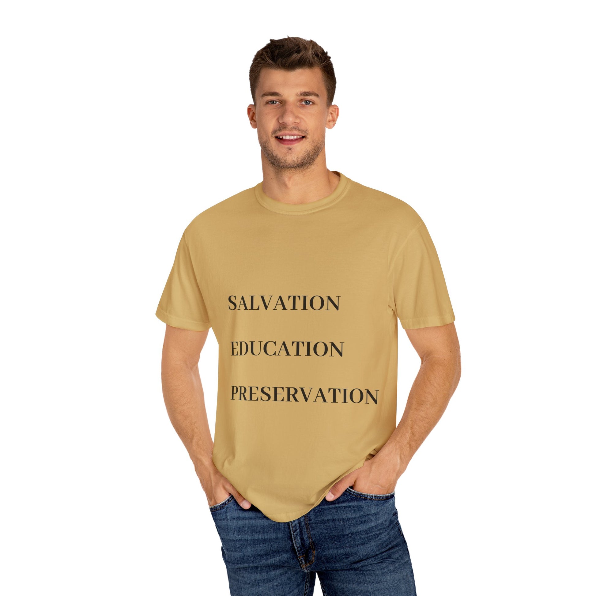 Unisex Motivational T-Shirt | Salvation Education Preservation