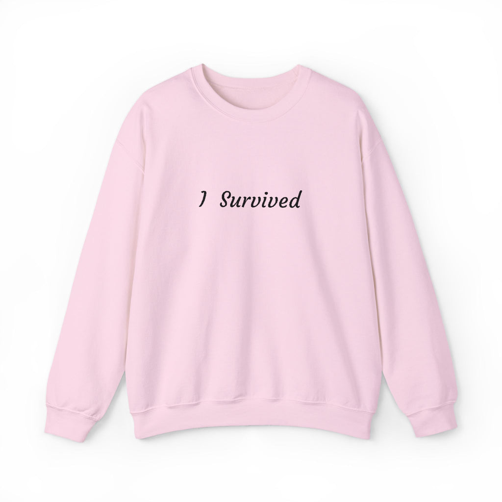 I Survived Crewneck Sweatshirt, Cancer survivor,Inspirational Gift, Motivational Apparel, Casual Wear, Cozy Fashion, Unisex Sweatshirt