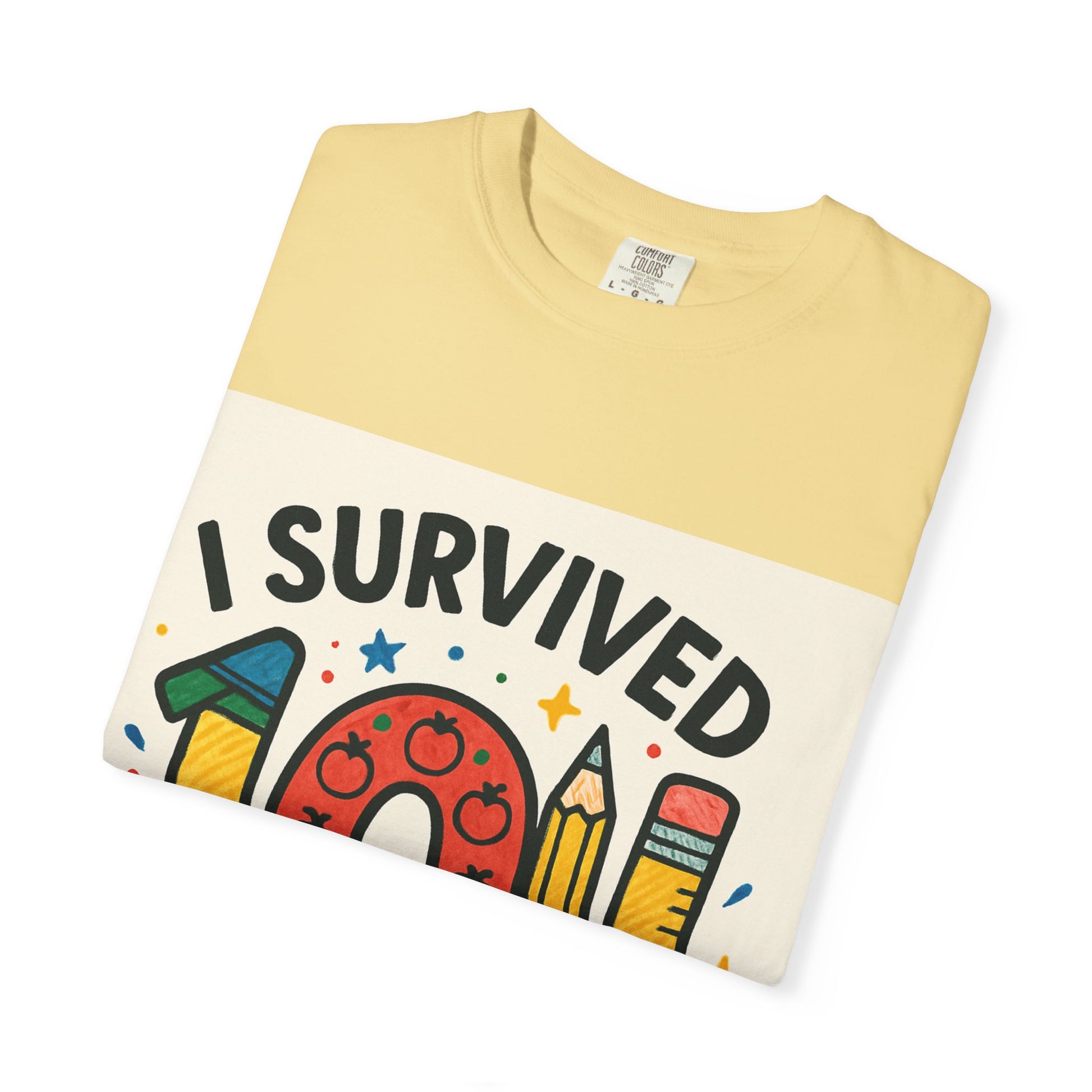 I Survived 100 Days of School T-Shirt, Fun Teacher Gift, Kids Celebration Shirt, Unisex School Milestone Tee, Back to School Apparel