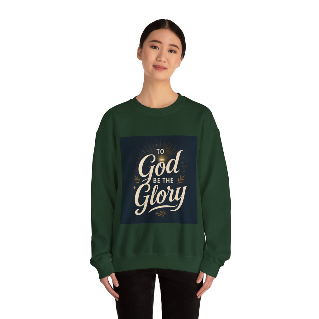 Faith-Inspired Unisex Crewneck Sweatshirt - 'To God Be the Glory'
