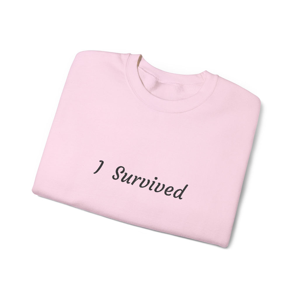 I Survived Crewneck Sweatshirt, Cancer survivor,Inspirational Gift, Motivational Apparel, Casual Wear, Cozy Fashion, Unisex Sweatshirt