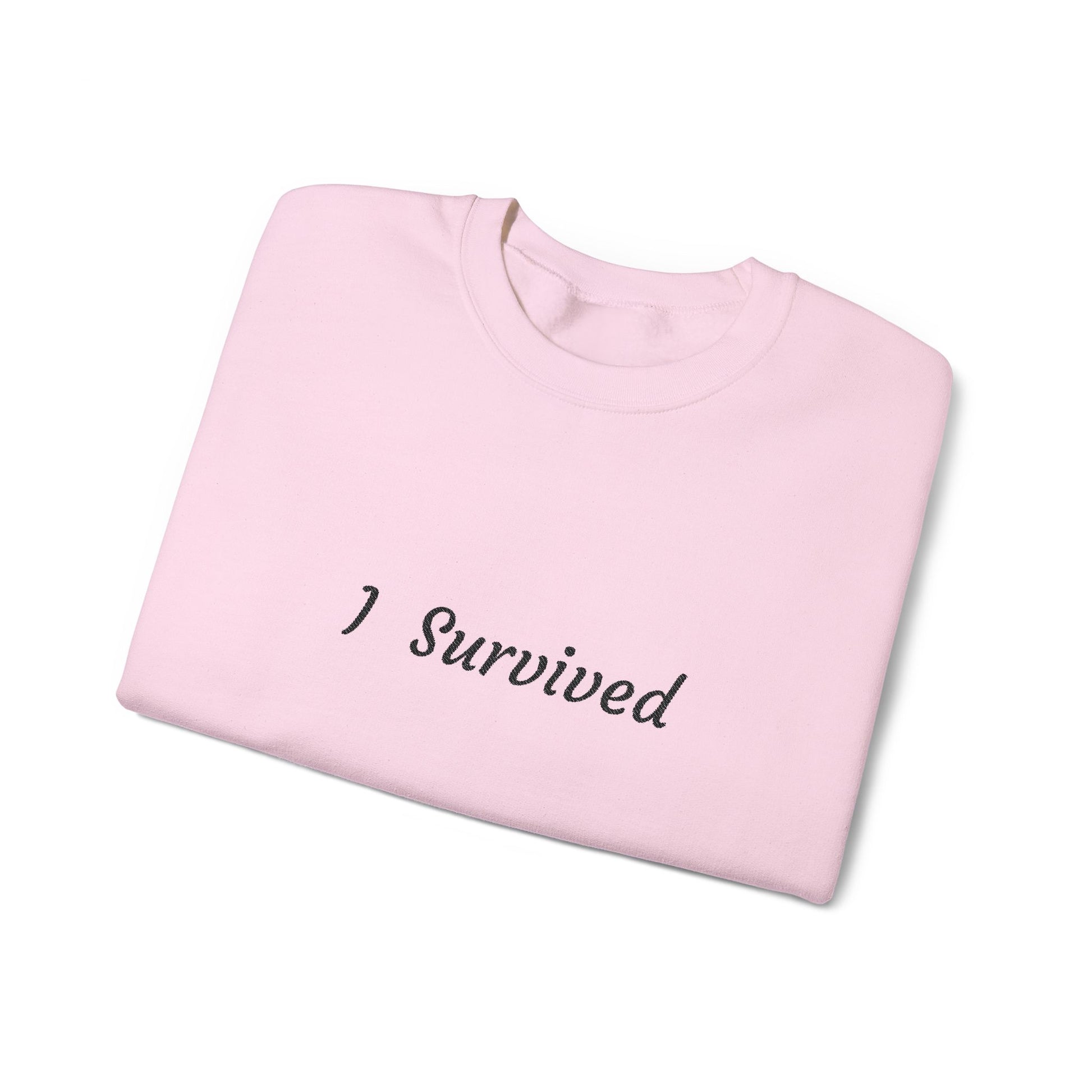 I Survived Crewneck Sweatshirt, Cancer survivor,Inspirational Gift, Motivational Apparel, Casual Wear, Cozy Fashion, Unisex Sweatshirt