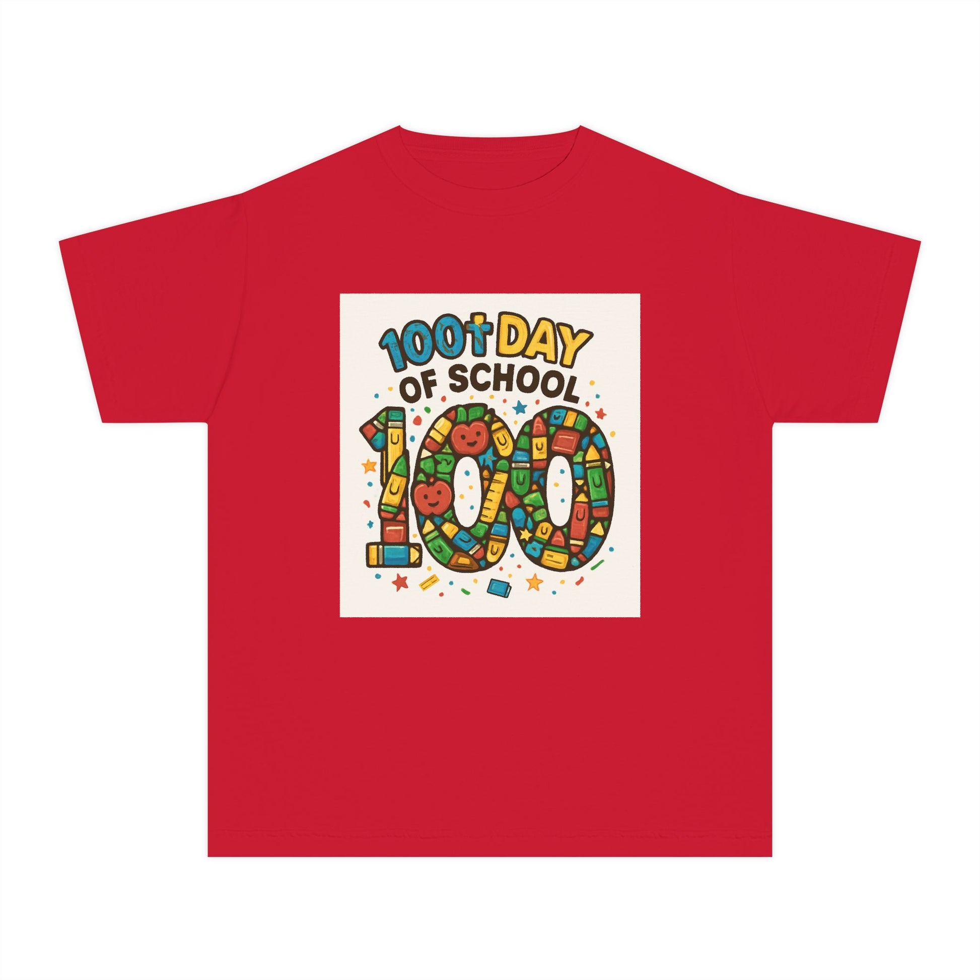 Youth 100th Day of School Tee, Fun School Celebration Shirt, Kids Milestone T-Shirt, Classroom Activity Top, Retro Style Tee