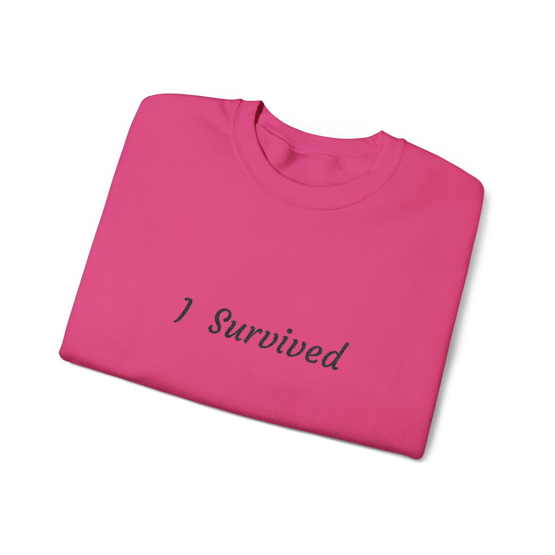 I Survived Crewneck Sweatshirt, Cancer survivor,Inspirational Gift, Motivational Apparel, Casual Wear, Cozy Fashion, Unisex Sweatshirt