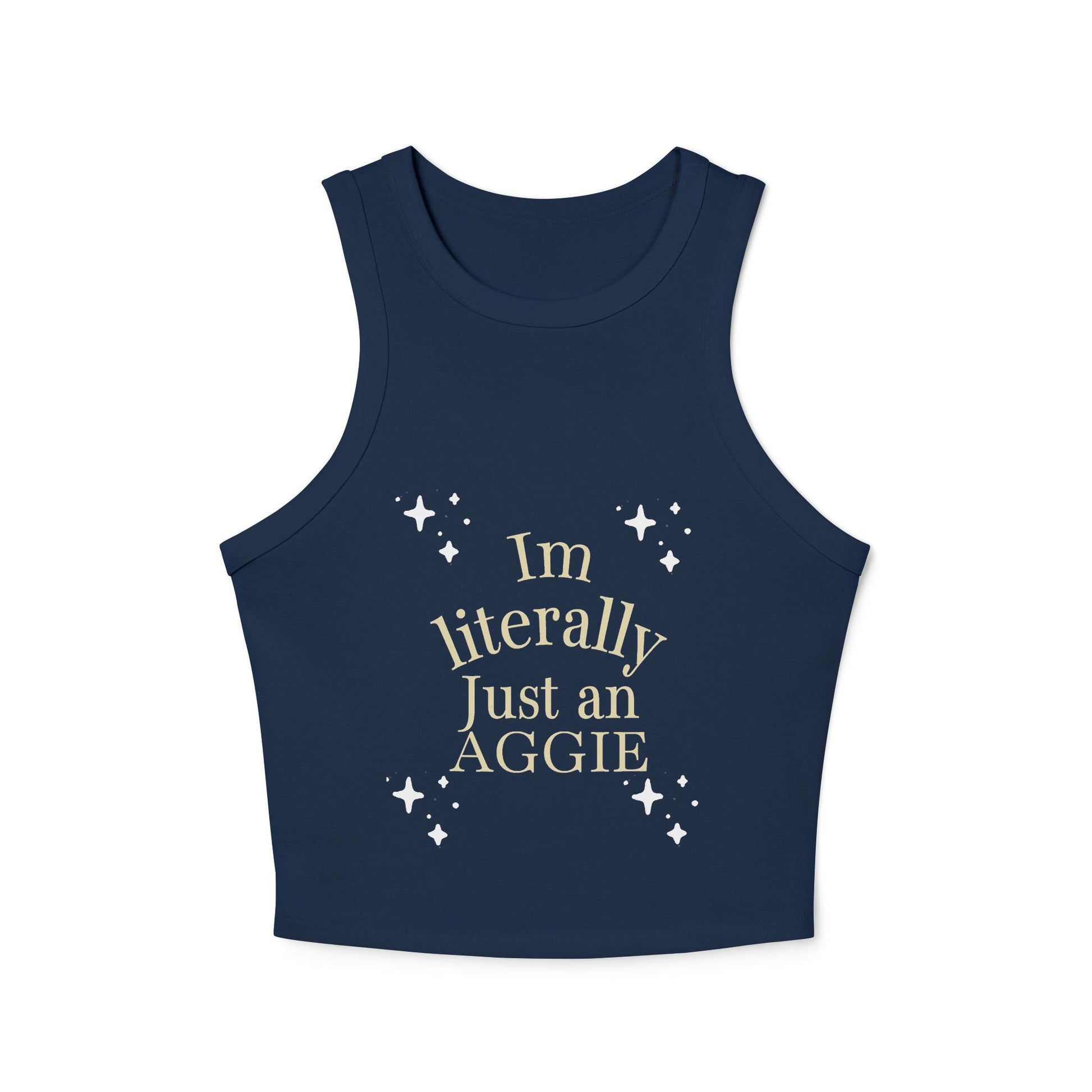 “I’m Literally Just an Aggie” Rib Racer Tank Top 💅🏽💙💛