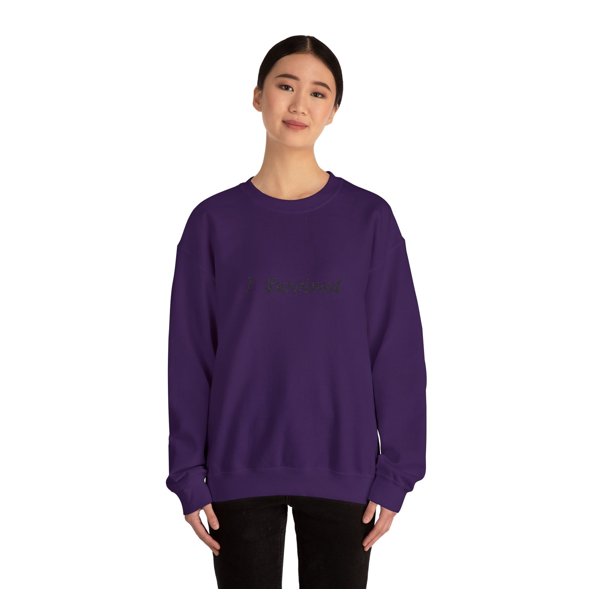 I Survived Crewneck Sweatshirt, Cancer survivor,Inspirational Gift, Motivational Apparel, Casual Wear, Cozy Fashion, Unisex Sweatshirt