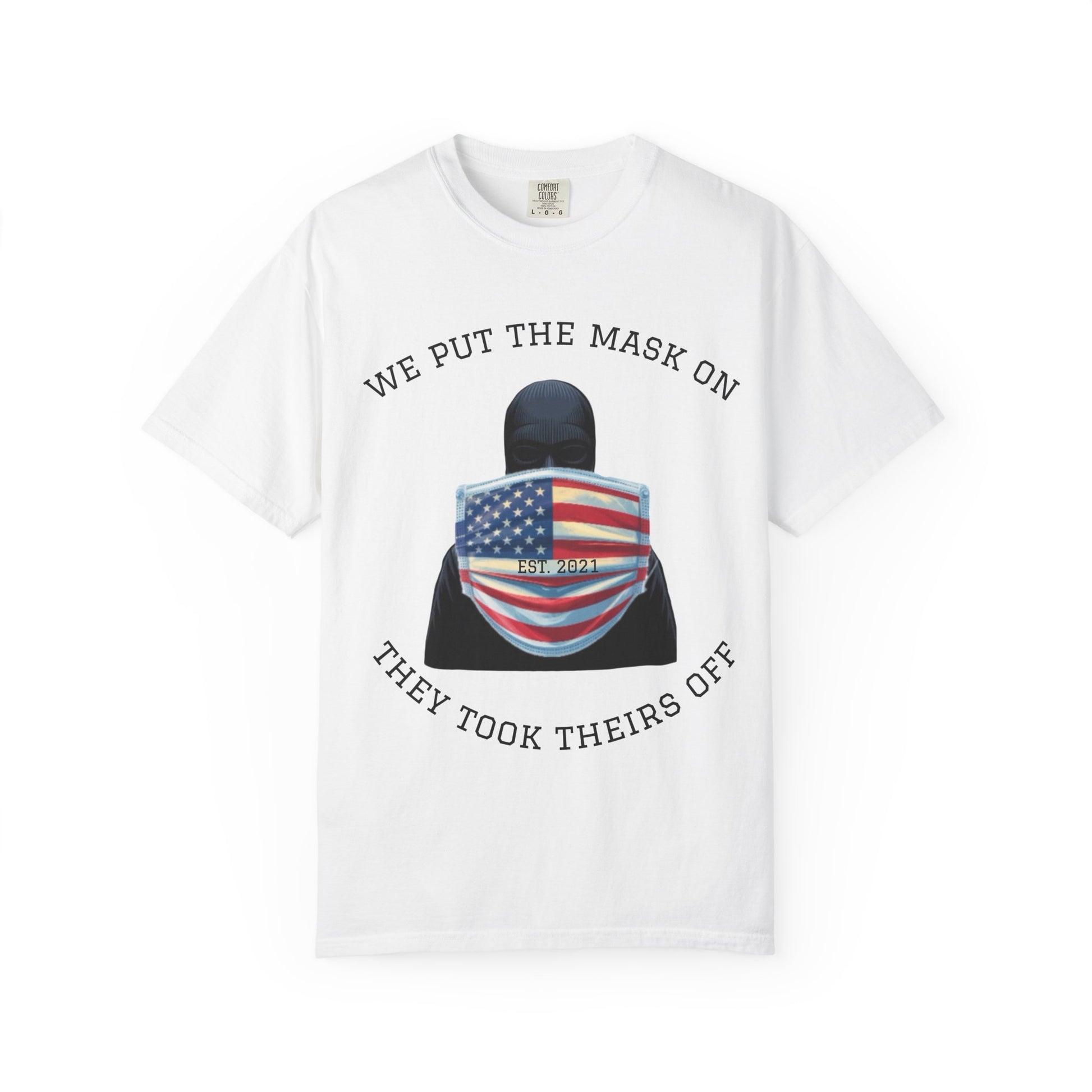 Patriotic Statement T-Shirt, We Put the Mask On Tee, Unisex Casual Shirt, American Flag Apparel, Perfect for Independence Day, Gift [...]