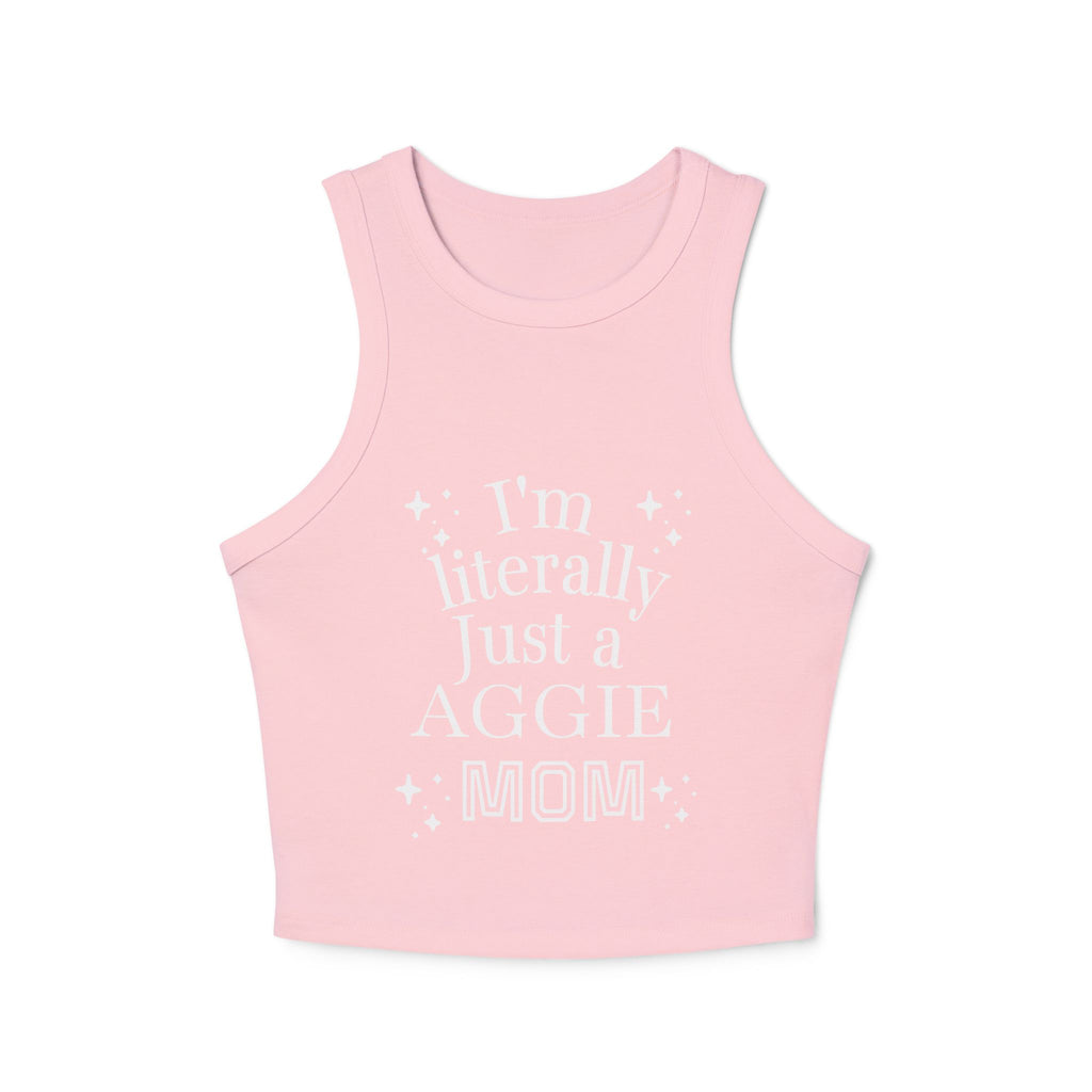 “I’m Literally Just an Aggie Mom” Rib Racer Tank Top 💙💛