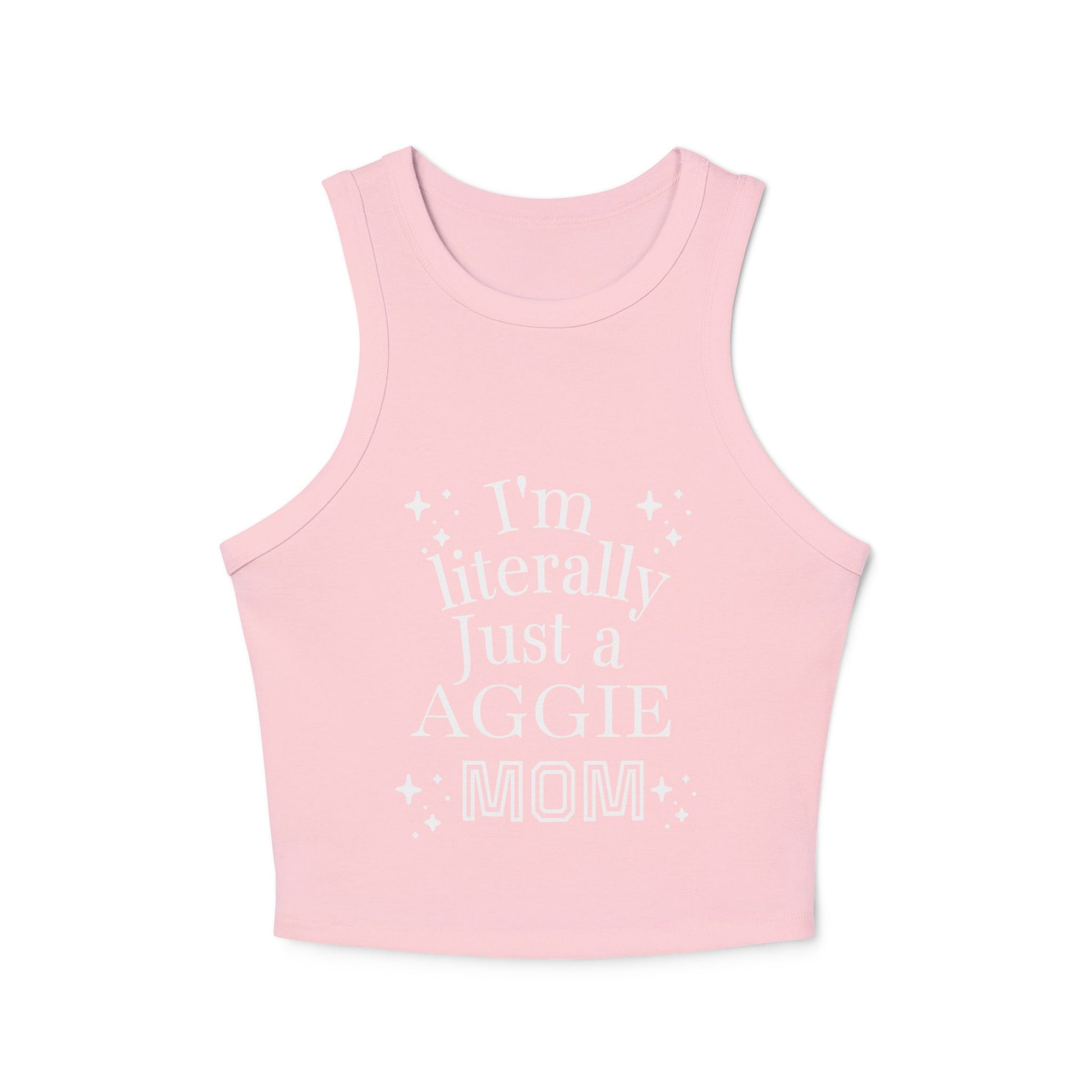 “I’m Literally Just an Aggie Mom” Rib Racer Tank Top 💙💛