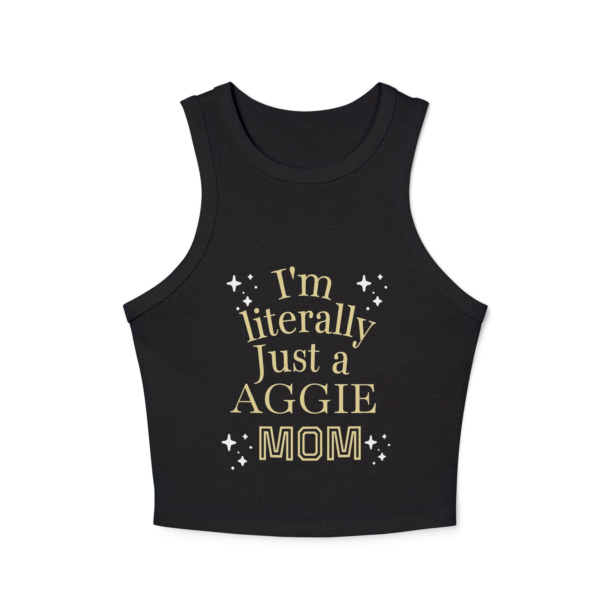 “I’m Literally Just an Aggie Mom” Rib Racer Tank Top 💙💛