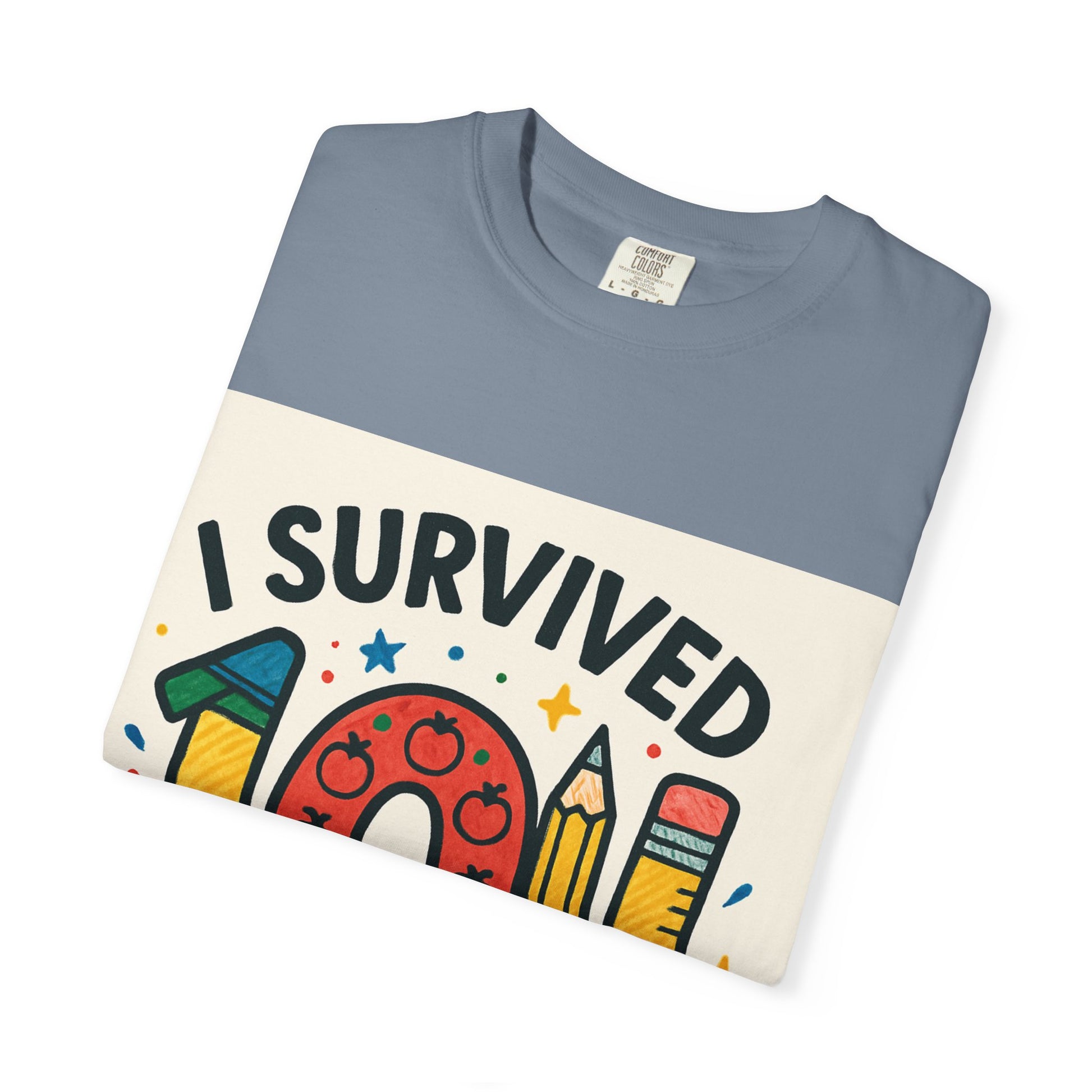 I Survived 100 Days of School T-Shirt, Fun Teacher Gift, Kids Celebration Shirt, Unisex School Milestone Tee, Back to School Apparel