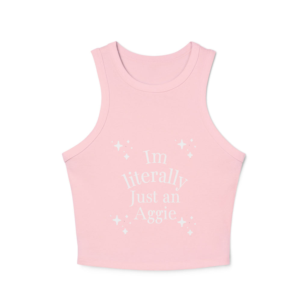 “I’m Literally Just an Aggie” Rib Racer Tank Top 💅🏽💙💛