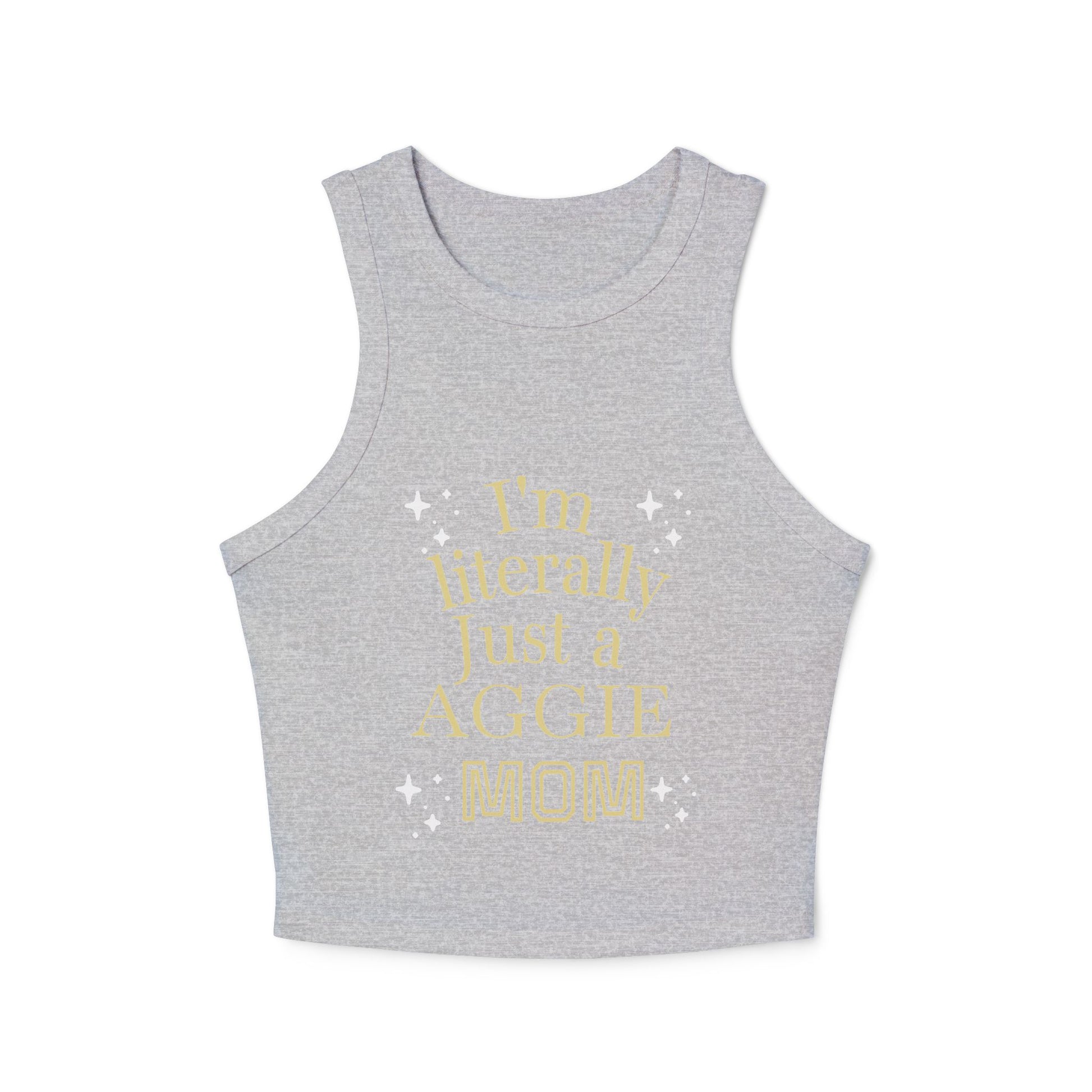 “I’m Literally Just an Aggie Mom” Rib Racer Tank Top 💙💛